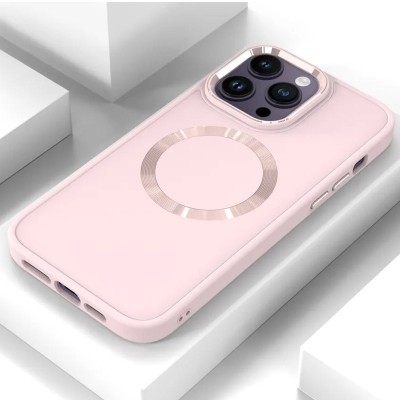TPU чохол Bonbon Metal Style with MagSafe для Apple iPhone 16 Pro Max (6.9") Рожевий / Light Pink
