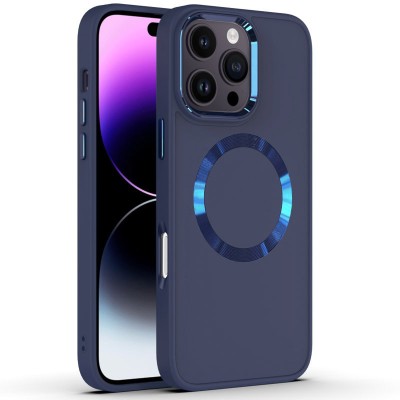 TPU чохол Bonbon Metal Style with MagSafe для Apple iPhone 16 Pro Max (6.9") Синій / Cosmos Blue