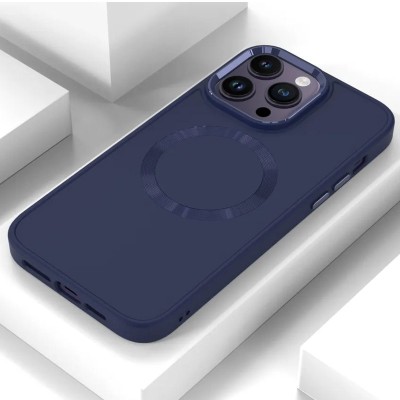 TPU чохол Bonbon Metal Style with MagSafe для Apple iPhone 16 Pro Max (6.9") Синій / Cosmos Blue