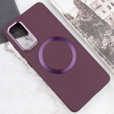 TPU чохол Bonbon Metal Style with MagSafe для Samsung Galaxy S21 FE Бордовий / Plum TPU чохол Bonbon Metal Style with MagSafe для Samsung Galaxy S21 FE Бордовий / Plum