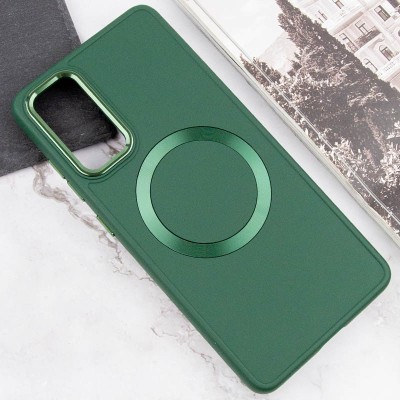 TPU чохол Bonbon Metal Style with MagSafe для Samsung Galaxy S21 FE Зелений / Army Green TPU чохол Bonbon Metal Style with MagSafe для Samsung Galaxy S21 FE Зелений / Army Green