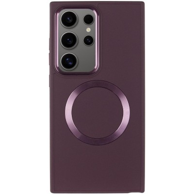 TPU чохол Bonbon Metal Style with MagSafe для Samsung Galaxy S24 Ultra Бордовий / Plum TPU чохол Bonbon Metal Style with MagSafe для Samsung Galaxy S24 Ultra Бордовий / Plum