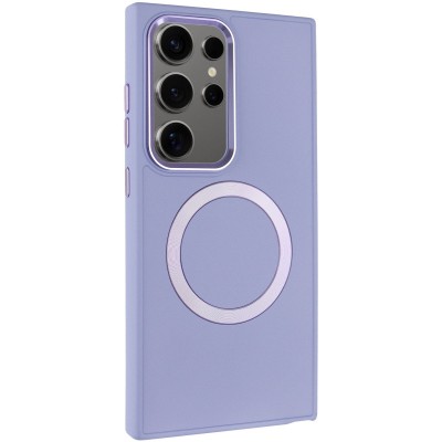 TPU чохол Bonbon Metal Style with MagSafe для Samsung Galaxy S24 Ultra Бузковий / Dasheen