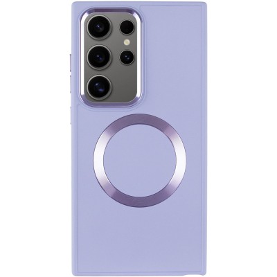 TPU чохол Bonbon Metal Style with MagSafe для Samsung Galaxy S24 Ultra Бузковий / Dasheen