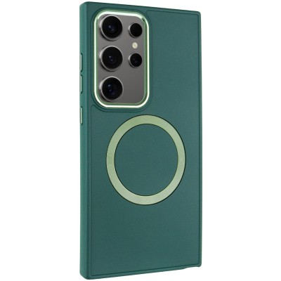 TPU чохол Bonbon Metal Style with MagSafe для Samsung Galaxy S24 Ultra Зелений / Army Green TPU чохол Bonbon Metal Style with MagSafe для Samsung Galaxy S24 Ultra Зелений / Army Green