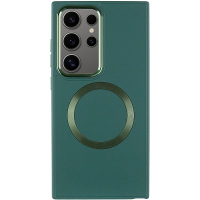 TPU чохол Bonbon Metal Style with MagSafe для Samsung Galaxy S24 Ultra Зелений / Army Green TPU чохол Bonbon Metal Style with MagSafe для Samsung Galaxy S24 Ultra Зелений / Army Green