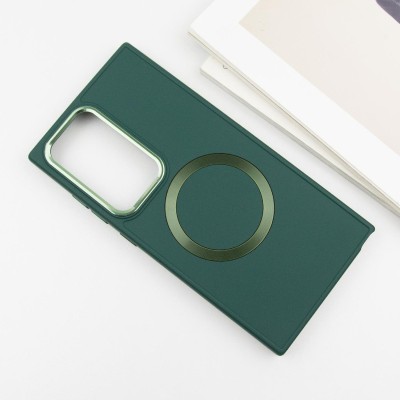 TPU чохол Bonbon Metal Style with MagSafe для Samsung Galaxy S24 Ultra Зелений / Army Green TPU чохол Bonbon Metal Style with MagSafe для Samsung Galaxy S24 Ultra Зелений / Army Green