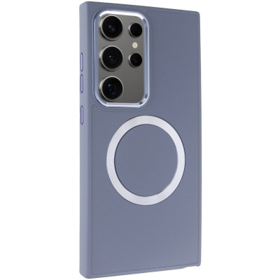TPU чохол Bonbon Metal Style with MagSafe для Samsung Galaxy S24 Ultra Сірий / Lavender TPU чохол Bonbon Metal Style with MagSafe для Samsung Galaxy S24 Ultra Сірий / Lavender