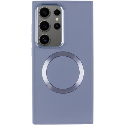 TPU чохол Bonbon Metal Style with MagSafe для Samsung Galaxy S24 Ultra Сірий / Lavender TPU чохол Bonbon Metal Style with MagSafe для Samsung Galaxy S24 Ultra Сірий / Lavender
