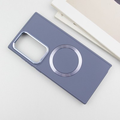 TPU чохол Bonbon Metal Style with MagSafe для Samsung Galaxy S24 Ultra Сірий / Lavender TPU чохол Bonbon Metal Style with MagSafe для Samsung Galaxy S24 Ultra Сірий / Lavender