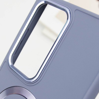 TPU чохол Bonbon Metal Style with MagSafe для Samsung Galaxy S24 Ultra Сірий / Lavender TPU чохол Bonbon Metal Style with MagSafe для Samsung Galaxy S24 Ultra Сірий / Lavender