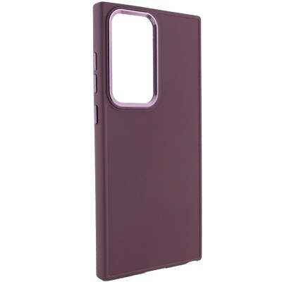 TPU чохол Bonbon Metal Style для Samsung Galaxy S23 Ultra Бордовий / Plum