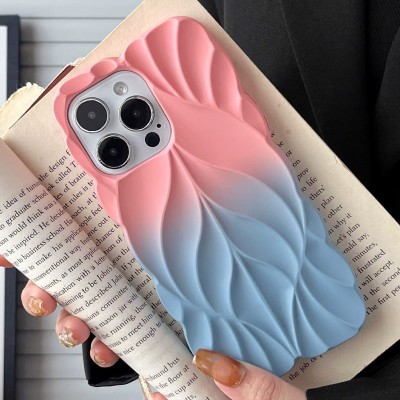 TPU чохол Leaf для Apple iPhone 14 Pro Max (6.7") Pink / Blue
