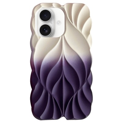 TPU чохол Leaf для Apple iPhone 16 (6.1") White / Purple TPU чохол Leaf для Apple iPhone 16 (6.1") White / Purple