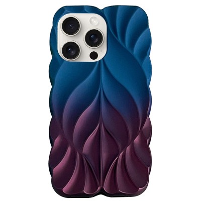 TPU чохол Leaf для Apple iPhone 16 Pro (6.3") Navy Blue / Plum