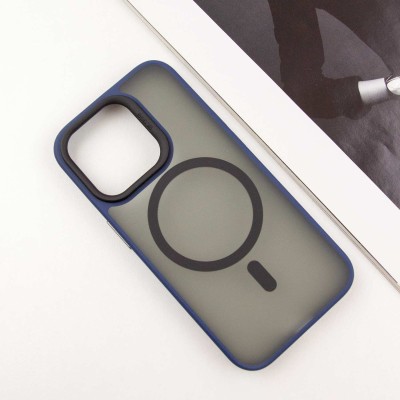 TPU+PC чохол Blueo Skin Friendly Frosted with MagSafe для Apple iPhone 15 Pro Max (6.7") Синій TPU+PC чохол Blueo Skin Friendly Frosted with MagSafe для Apple iPhone 15 Pro Max (6.7") Синій