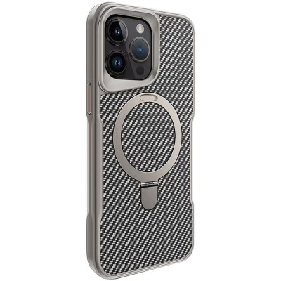 TPU+PC чохол Metal Buttons with MagSafe Carbon Ring для Apple iPhone 15 Pro Max (6.7") Сірий TPU+PC чохол Metal Buttons with MagSafe Carbon Ring для Apple iPhone 15 Pro Max (6.7") Сірий
