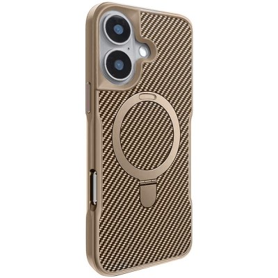 TPU+PC чохол Metal Buttons with MagSafe Carbon Ring для Apple iPhone 16 (6.1") Золотий TPU+PC чохол Metal Buttons with MagSafe Carbon Ring для Apple iPhone 16 (6.1") Золотий