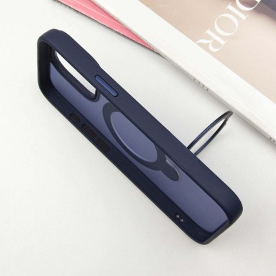 TPU+PC чохол Metal Buttons with MagSafe Colorful HQ Ring для Apple iPhone 14 Pro (6.1") Dark Blue TPU+PC чохол Metal Buttons with MagSafe Colorful HQ Ring для Apple iPhone 14 Pro (6.1") Dark Blue