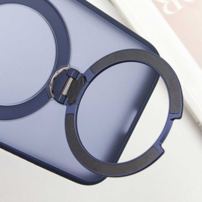 TPU+PC чохол Metal Buttons with MagSafe Colorful HQ Ring для Apple iPhone 15 Pro Max (6.7") Dark Blue TPU+PC чохол Metal Buttons with MagSafe Colorful HQ Ring для Apple iPhone 15 Pro Max (6.7") Dark Blue