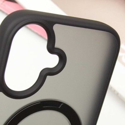 TPU+PC чохол Metal Buttons with MagSafe Colorful HQ Ring для Apple iPhone 16 (6.1") Black TPU+PC чохол Metal Buttons with MagSafe Colorful HQ Ring для Apple iPhone 16 (6.1") Black