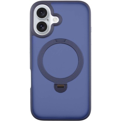 TPU+PC чохол Metal Buttons with MagSafe Colorful HQ Ring для Apple iPhone 16 (6.1") Dark Blue TPU+PC чохол Metal Buttons with MagSafe Colorful HQ Ring для Apple iPhone 16 (6.1") Dark Blue