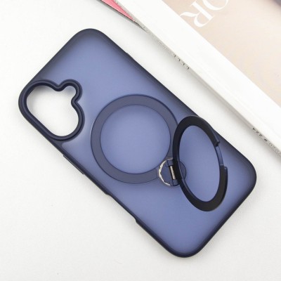 TPU+PC чохол Metal Buttons with MagSafe Colorful HQ Ring для Apple iPhone 16 (6.1") Dark Blue TPU+PC чохол Metal Buttons with MagSafe Colorful HQ Ring для Apple iPhone 16 (6.1") Dark Blue