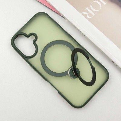 TPU+PC чохол Metal Buttons with MagSafe Colorful HQ Ring для Apple iPhone 16 (6.1") Green TPU+PC чохол Metal Buttons with MagSafe Colorful HQ Ring для Apple iPhone 16 (6.1") Green
