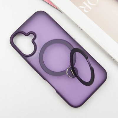 TPU+PC чохол Metal Buttons with MagSafe Colorful HQ Ring для Apple iPhone 16 (6.1") Purple TPU+PC чохол Metal Buttons with MagSafe Colorful HQ Ring для Apple iPhone 16 (6.1") Purple
