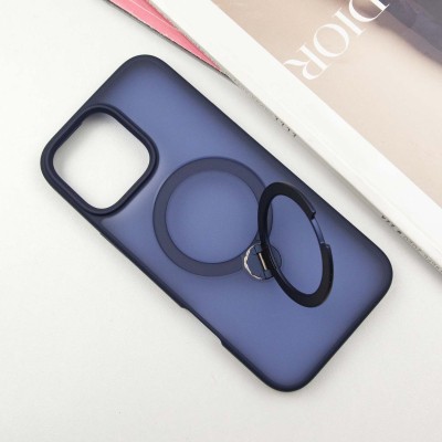TPU+PC чохол Metal Buttons with MagSafe Colorful HQ Ring для Apple iPhone 16 Pro (6.3") Dark Blue TPU+PC чохол Metal Buttons with MagSafe Colorful HQ Ring для Apple iPhone 16 Pro (6.3") Dark Blue