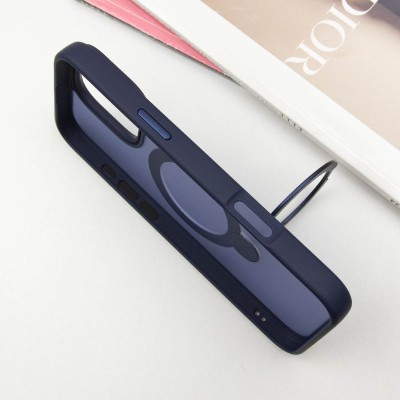 TPU+PC чохол Metal Buttons with MagSafe Colorful HQ Ring для Apple iPhone 16 Pro (6.3") Dark Blue TPU+PC чохол Metal Buttons with MagSafe Colorful HQ Ring для Apple iPhone 16 Pro (6.3") Dark Blue