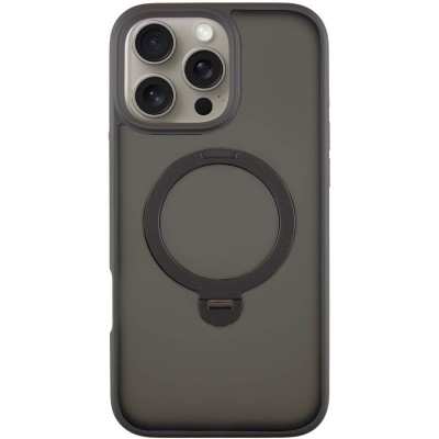 TPU+PC чохол Metal Buttons with MagSafe Colorful HQ Ring для Apple iPhone 16 Pro Max (6.9") Black