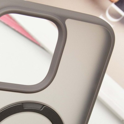 TPU+PC чохол Metal Buttons with MagSafe Colorful HQ Ring для Apple iPhone 16 Pro Max (6.9") Grey TPU+PC чохол Metal Buttons with MagSafe Colorful HQ Ring для Apple iPhone 16 Pro Max (6.9") Grey