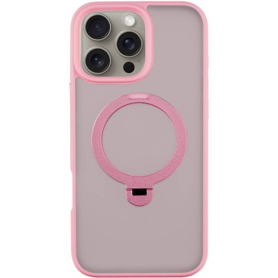 TPU+PC чохол Metal Buttons with MagSafe Colorful HQ Ring для Apple iPhone 16 Pro Max (6.9") Pink