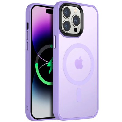 TPU+PC чохол Metal Buttons with MagSafe Colorful для Apple iPhone 13 Pro (6.1") Бузковий TPU+PC чохол Metal Buttons with MagSafe Colorful для Apple iPhone 13 Pro (6.1") Бузковий