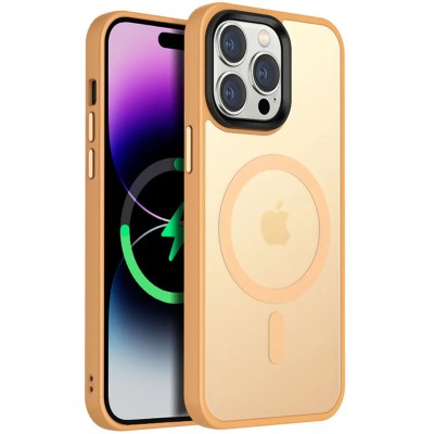 TPU+PC чохол Metal Buttons with MagSafe Colorful для Apple iPhone 13 Pro (6.1") Персиковий TPU+PC чохол Metal Buttons with MagSafe Colorful для Apple iPhone 13 Pro (6.1") Персиковий