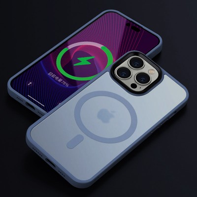 TPU+PC чохол Metal Buttons with MagSafe Colorful для Apple iPhone 13 Pro Max (6.7") Блакитний TPU+PC чохол Metal Buttons with MagSafe Colorful для Apple iPhone 13 Pro Max (6.7") Блакитний
