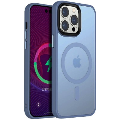 TPU+PC чохол Metal Buttons with MagSafe Colorful для Apple iPhone 14 Pro Max (6.7") Блакитний TPU+PC чохол Metal Buttons with MagSafe Colorful для Apple iPhone 14 Pro Max (6.7") Блакитний