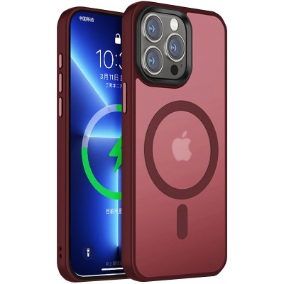 TPU+PC чохол Metal Buttons with MagSafe Colorful для Apple iPhone 15 Pro (6.1") Бордовий TPU+PC чохол Metal Buttons with MagSafe Colorful для Apple iPhone 15 Pro (6.1") Бордовий