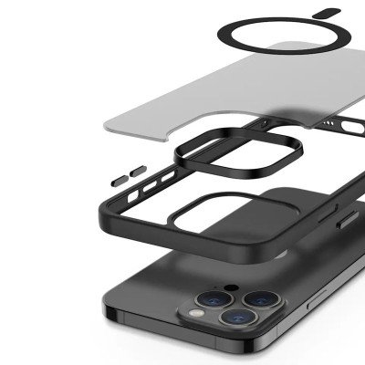 TPU+PC чохол Metal Buttons with MagSafe Colorful для Apple iPhone 15 Pro (6.1") Чорний TPU+PC чохол Metal Buttons with MagSafe Colorful для Apple iPhone 15 Pro (6.1") Чорний