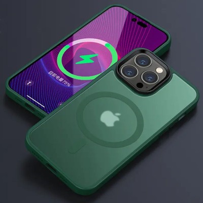 TPU+PC чохол Metal Buttons with MagSafe Colorful для Apple iPhone 15 Pro Max (6.7") Зелений TPU+PC чохол Metal Buttons with MagSafe Colorful для Apple iPhone 15 Pro Max (6.7") Зелений