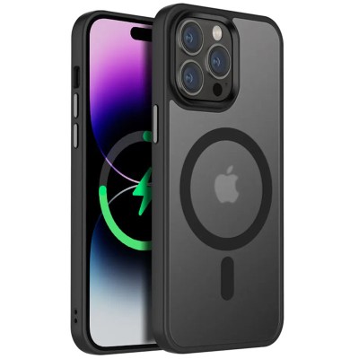 TPU+PC чохол Metal Buttons with MagSafe Colorful для Apple iPhone 15 Pro Max (6.7") Чорний TPU+PC чохол Metal Buttons with MagSafe Colorful для Apple iPhone 15 Pro Max (6.7") Чорний
