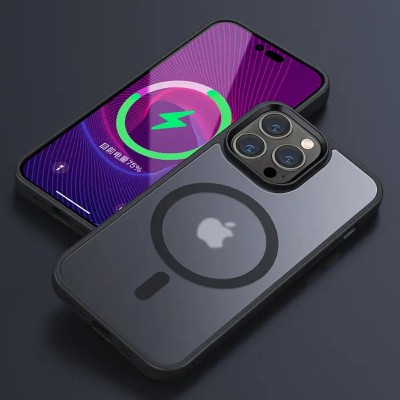 TPU+PC чохол Metal Buttons with MagSafe Colorful для Apple iPhone 15 Pro Max (6.7") Чорний TPU+PC чохол Metal Buttons with MagSafe Colorful для Apple iPhone 15 Pro Max (6.7") Чорний