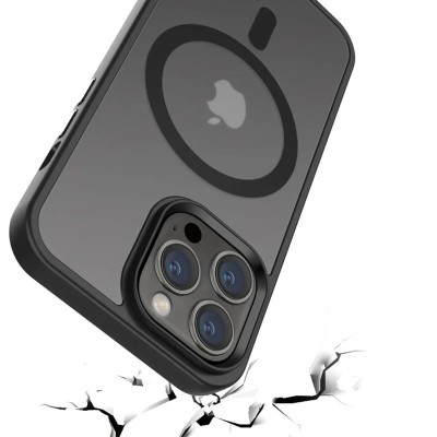 TPU+PC чохол Metal Buttons with MagSafe Colorful для Apple iPhone 15 Pro Max (6.7") Чорний TPU+PC чохол Metal Buttons with MagSafe Colorful для Apple iPhone 15 Pro Max (6.7") Чорний
