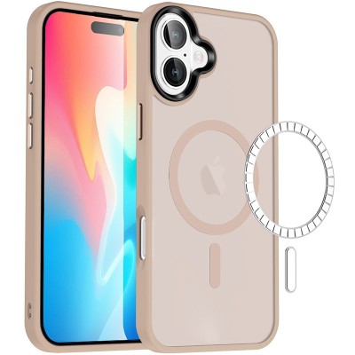 TPU+PC чохол Metal Buttons with MagSafe Colorful для Apple iPhone 16 (6.1") Золотий