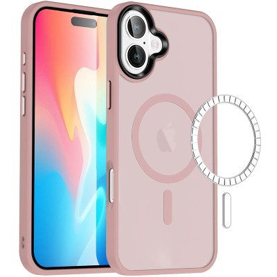 TPU+PC чохол Metal Buttons with MagSafe Colorful для Apple iPhone 16 (6.1") Рожевий TPU+PC чохол Metal Buttons with MagSafe Colorful для Apple iPhone 16 (6.1") Рожевий