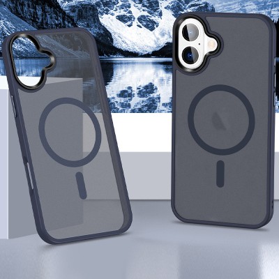 TPU+PC чохол Metal Buttons with MagSafe Colorful для Apple iPhone 16 (6.1") Синій TPU+PC чохол Metal Buttons with MagSafe Colorful для Apple iPhone 16 (6.1") Синій