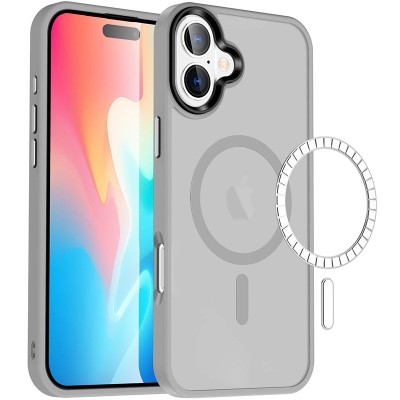 TPU+PC чохол Metal Buttons with MagSafe Colorful для Apple iPhone 16 Plus (6.7") Сірий TPU+PC чохол Metal Buttons with MagSafe Colorful для Apple iPhone 16 Plus (6.7") Сірий