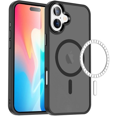 TPU+PC чохол Metal Buttons with MagSafe Colorful для Apple iPhone 16 Plus (6.7") Чорний TPU+PC чохол Metal Buttons with MagSafe Colorful для Apple iPhone 16 Plus (6.7") Чорний