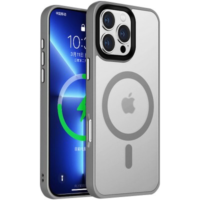 TPU+PC чохол Metal Buttons with MagSafe Colorful для Apple iPhone 16 Pro (6.3") Сірий TPU+PC чохол Metal Buttons with MagSafe Colorful для Apple iPhone 16 Pro (6.3") Сірий
